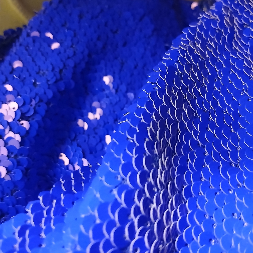blue sequin skirt